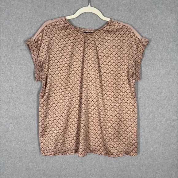 Worthington Blouse Large Satin Flowy Stretch Champagne Career Modal Neutrals‎ - Picture 1 of 9